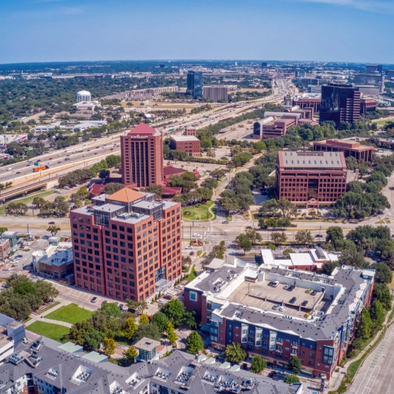 Overhead view of city